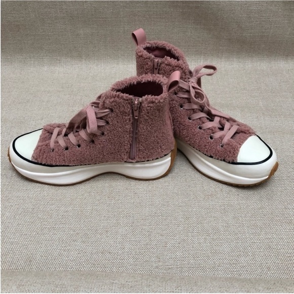 Steve Madden Shaft Platform High Top Sneakers Baby Light Pink - Picture 2 of 6